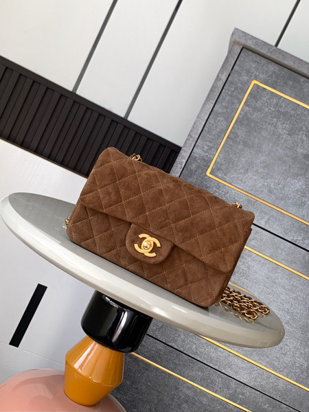 Chanel A69900 Mini Flap Bag Suede leather AS1116 Tan