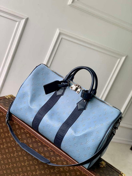LV M14837 Louis Vuitton Keepall Bandoulière 50 Bag Blue