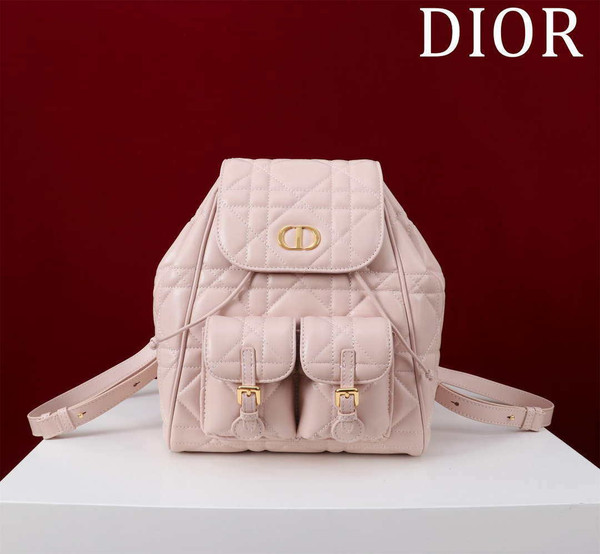 Dior Medium Dior Caro Backpack Pink Macrocannage Lambskin M6301
