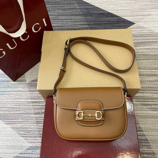 Gucci 815205 Gucci Horsebit 1955 Soft Small Shoulder Bag Brown
