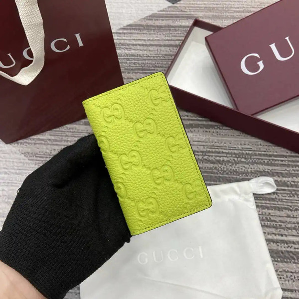 Gucci 835011 Gucci Imprint long card case Green