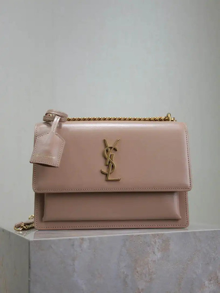 YSL 442906 SUNSET MEDIUM IN  SMOOTH LEATHER Pink