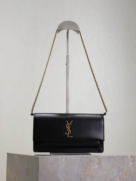 YSL 810997 SUNSET clutch in BOX saint laurent Black