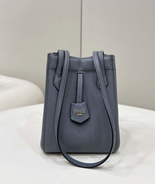 Fendi Mini Origami 8BS083 gray blue leather mini bag that can be transformed 8626As