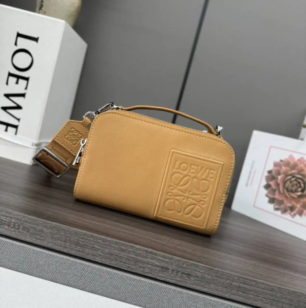 Loewe Mini crossbody camera bag in satin calfskin C565R41X05 Tan