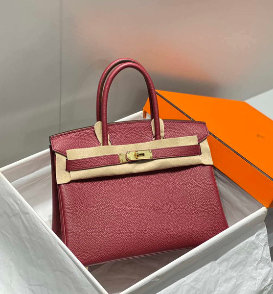 Hermes Birkin Tote Bag Togo Leather 28604 Bordeaux Red