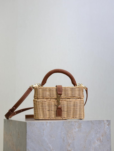 YSL 766731 GABY vanity bag in lambskin rattan weaving