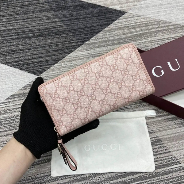 Gucci GG Emblem zip around wallet 819122 Pink