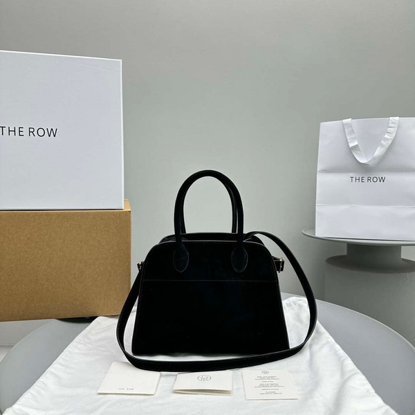 The Row Suede Soft Suede Margaux 10 Bag THR153678 Black