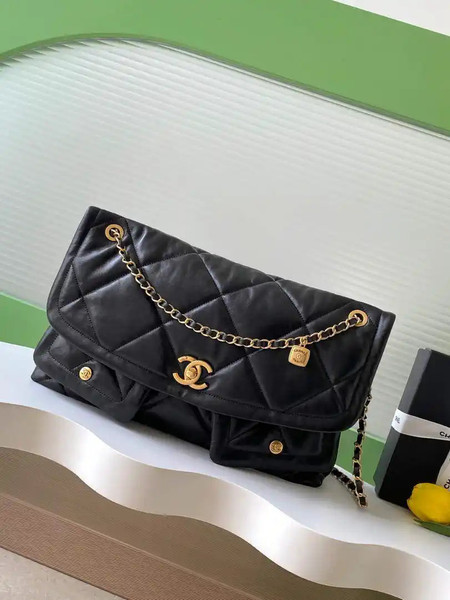 Chanel Maxi Flapbag 25K Lambskin AS5727 Black