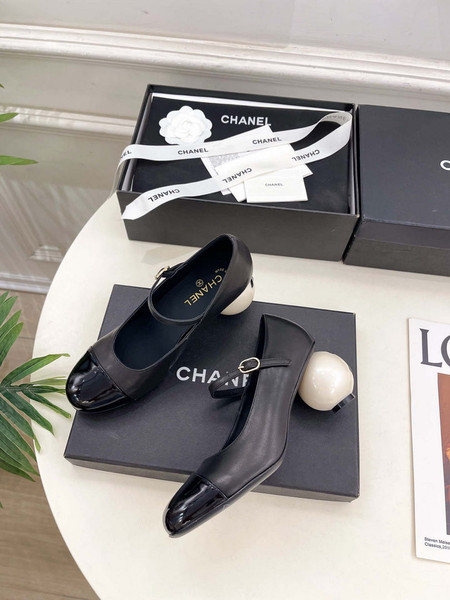 Chanel Giant Pearl Heel Mary Jane Shoes C93686