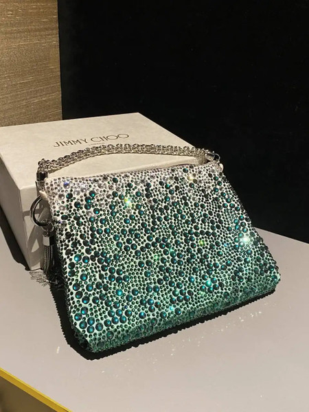 Jimmy Choo Callie Bag with with Dégradé Crystals CALLIEQIB000769 Ligth Green
