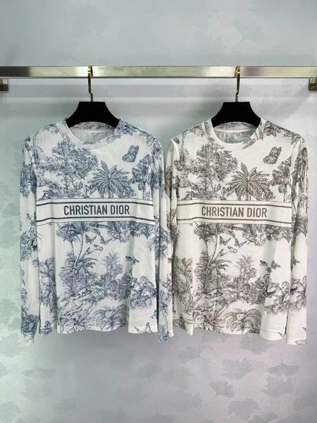 Dior Women Coconut Tree Butterfly T-shirt D38618