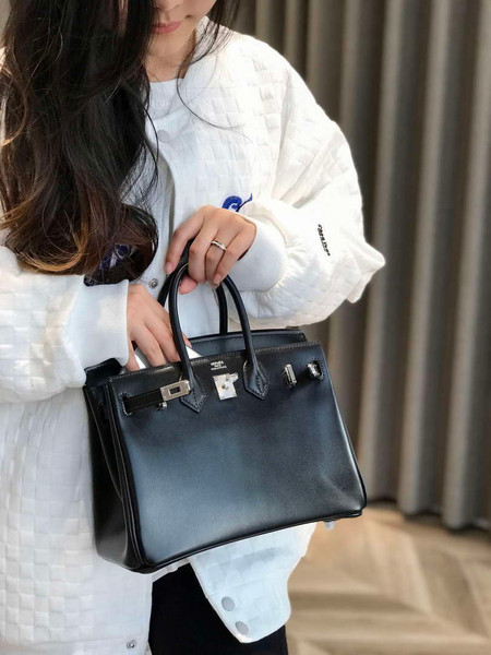Hermes Birkin Tote Bag Fine grain calfskin Silver H28820