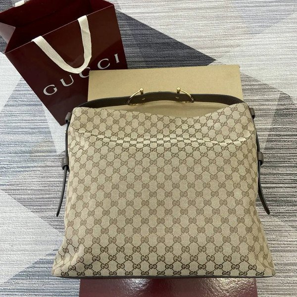 Gucci  Beatrix Large Tote Bag 850546 Beige & Brown GG canvas