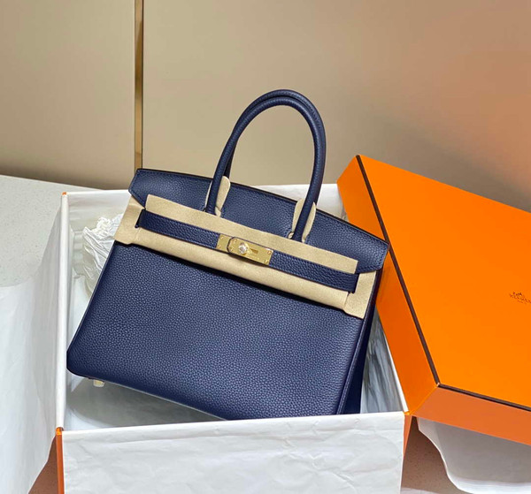 Hermes Birkin Tote Bag Togo Leather 28605 Navy Blue