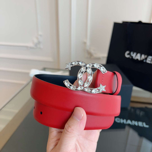 Chanel CC Sheepskin leather 3.0cm belt AA0947