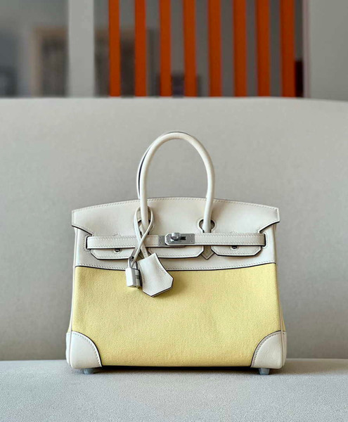 Hermes Birkin Tote Bag Swift leather with canvas 25cm 286007