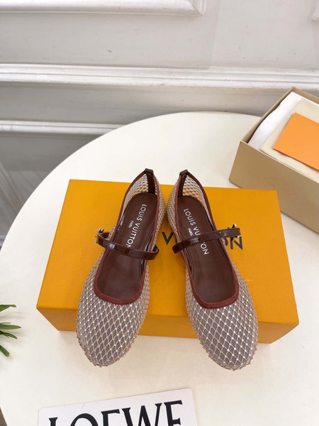 LV 1AGZ15 Louis Vuitton Romy Flat Ballerina Shoes L66205