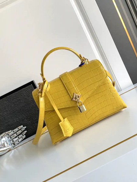 LV M84714 Louis Vuitton Crocodile pattern MM Yellow