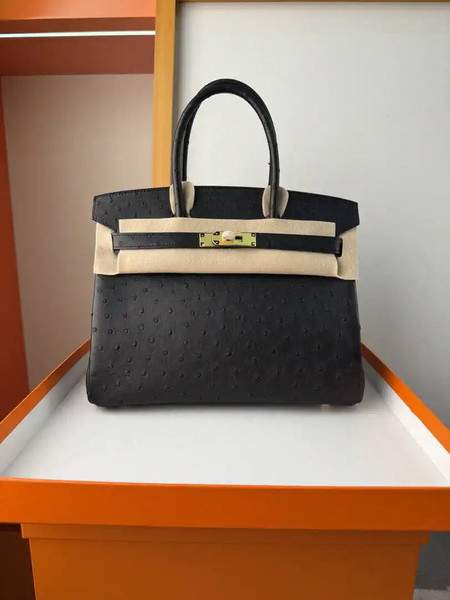 Hermes Birkin Bag Ostrich Leather 30 Fully Handmade H92082