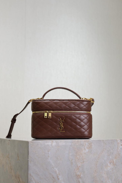 YSL 766731 GABY vanity bag in lambskin coffee brown