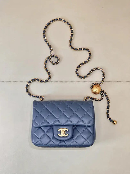 Chanel AS1786 Mini Flap Bag Lambskin Blue