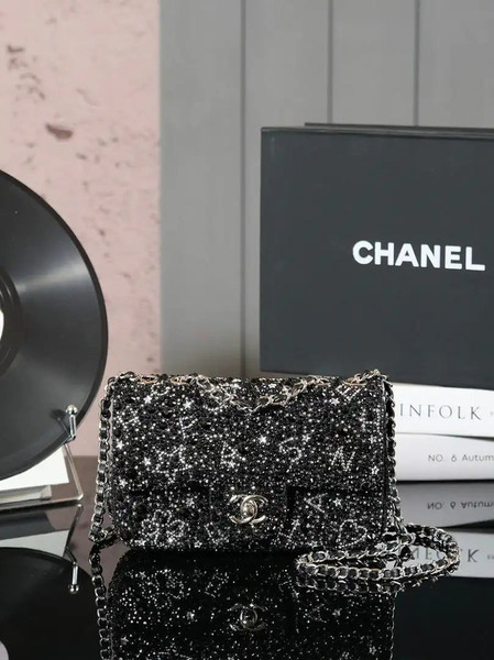 Chanel 24k Evening Full Diamond mini Bag A69900 Black Lambskin