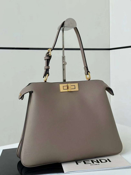Fendi 8BN353AOVHF19P8 Peekaboo Soft Medium Gray leather bag 80172M