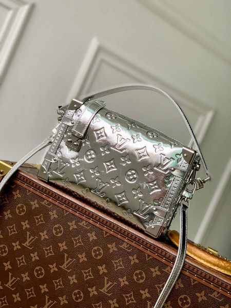 LV M26223 Louis Vuitton Side Trunk MM Bag Silver