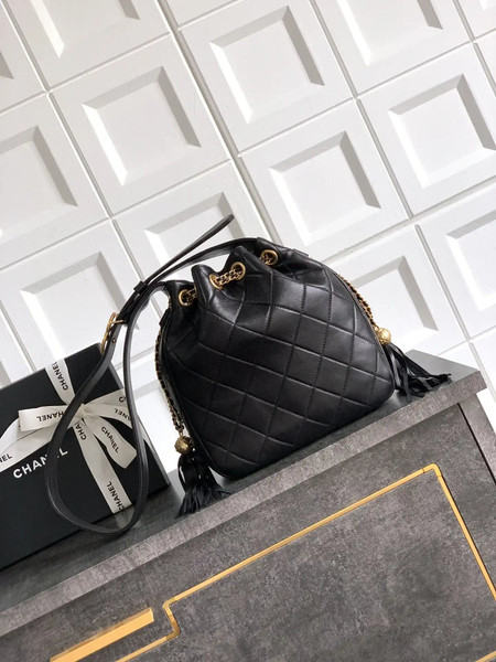 Chanel A66920 Bucket bag Black Lambskin
