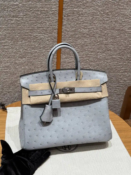 Hermes Birkin Bag Ostrich Leather Fully Handmade H92097