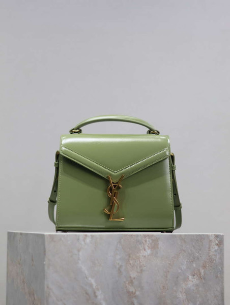 YSL 623930 Cassandra Mini Top Handle In Box Saint Laurent Green