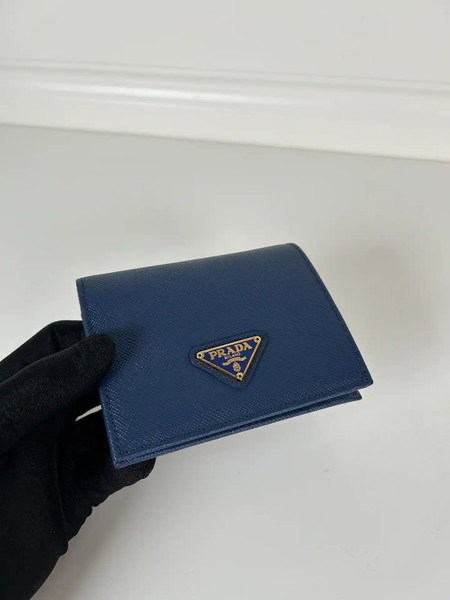 Prada Small Saffiano Leather Wallet 1MV204 Blue