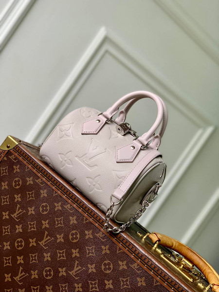 Louis Vuitton LV M28343 Speedy Bandoulière 20 Monogram Empreinte Brume Gray