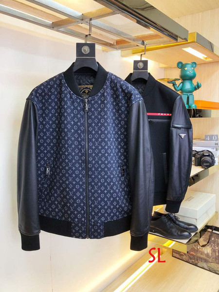 LV Men's Designer Leather Jacket Louis Vuitton Coat Outerwear 38201