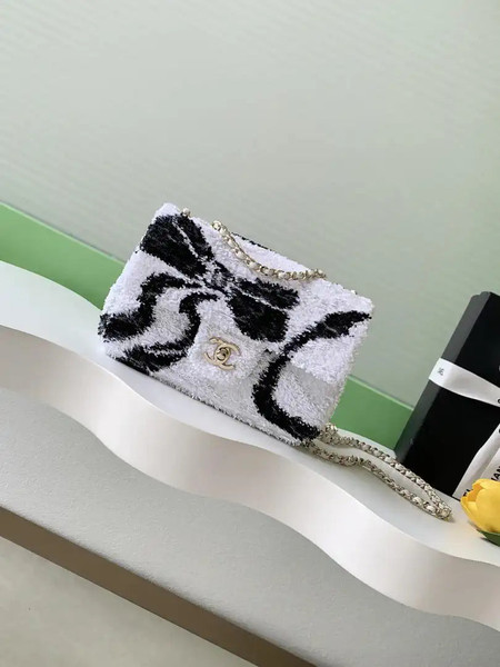 Chanel 25K Evening Butterfly White sequin mini AS4561 Lambskin Bag