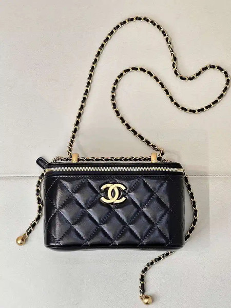 Chanel AP3651 Vanity with Chain Bag Black Lambskin