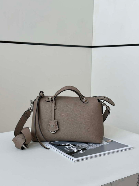 Fendi 8BL155 By The Way Selleria Medium Gray Selleria bag with 192 hand-sewn stitches 8668