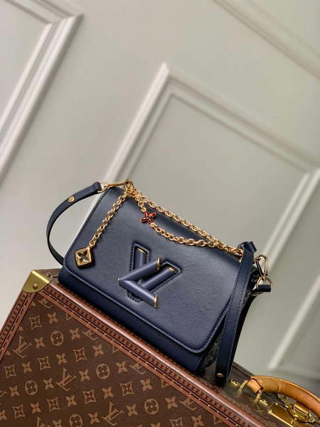 LV M14342 Louis Vuitton Twist MM Slim Bag Navy Blue