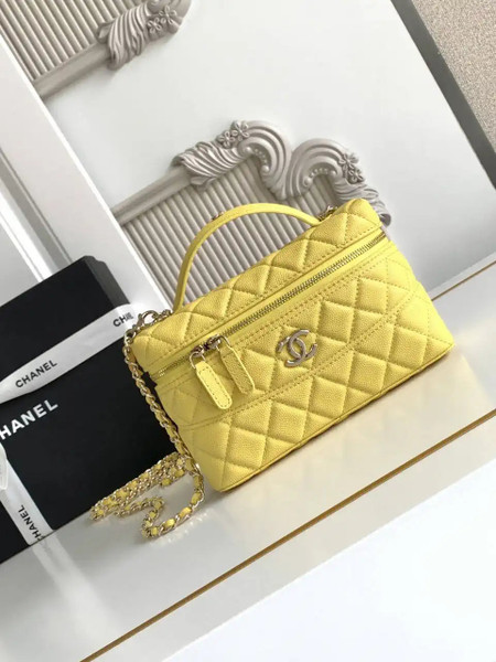 Chanel 25C Vanity with Chain Grained Calfskin AP4407 Yellow