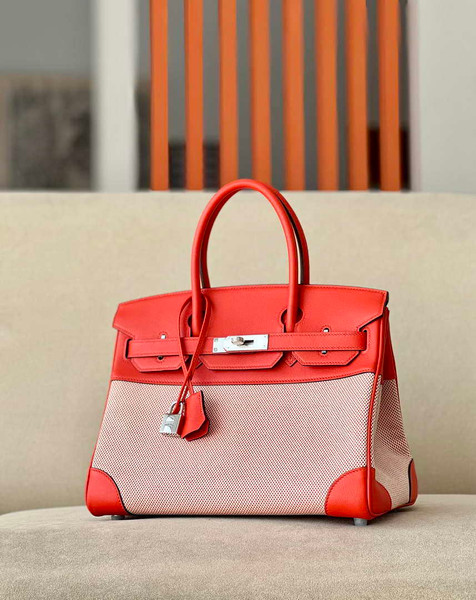 Hermes Birkin Tote Bag Swift leather with canvas 30cm 286004