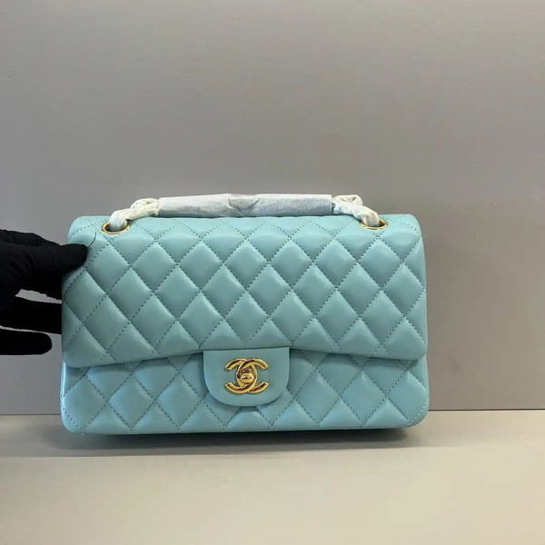 Chanel A01112 Flap Classic 11.12 Handbag Lambskin Pastel Blue