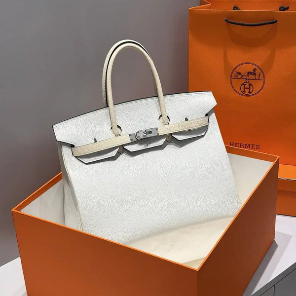 Hermes Birkin 35 Togo Leahter Bag Silver Hardware H92126