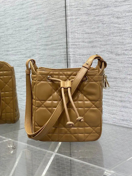 Dior Small D-Motion Bag Macrocannage Lambskin M2851 Caramel