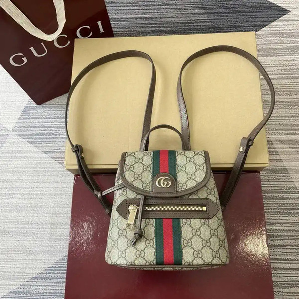 Gucci Ophidia Small backpack 836854 Beige and dark brown