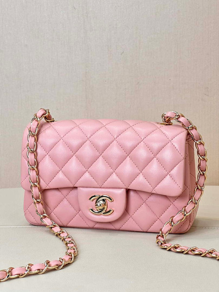 Chanel A69900 Mini Flap Bag Lambskin light Pink AS1116
