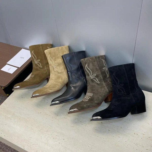 Celine Women Shoes New Punk Style Iron-Toe Motorcycle Ankle boots CE10020