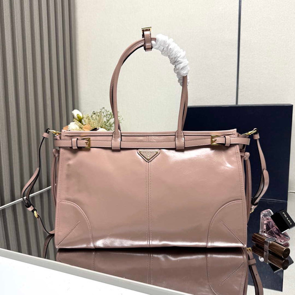 Prada 1BA433 Large Leather Handbag Pink