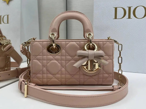 Dior M0636 Mini Lady D-Joy Bag Pink Cannage Lambskin